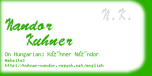 nandor kuhner business card